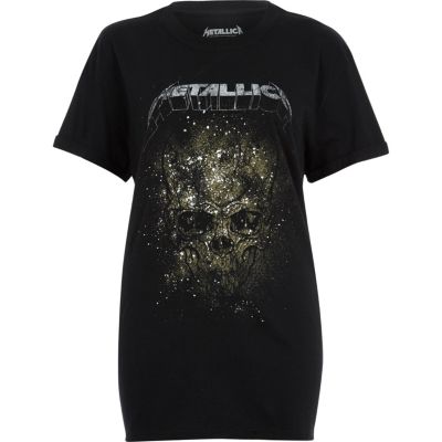 Black Metallica print band T-shirt